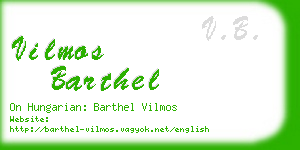 vilmos barthel business card